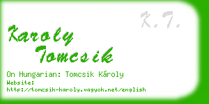 karoly tomcsik business card